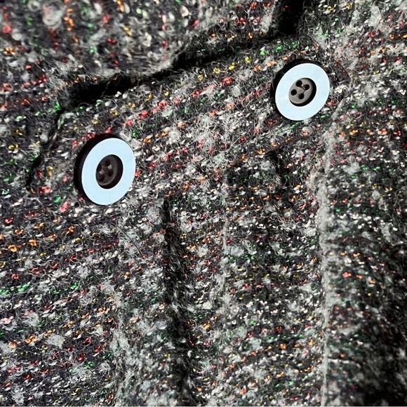 For Cynthia Wool Blend Blue Multi Color Button Front Hooded Vest Size Medium - Picture 11 of 11